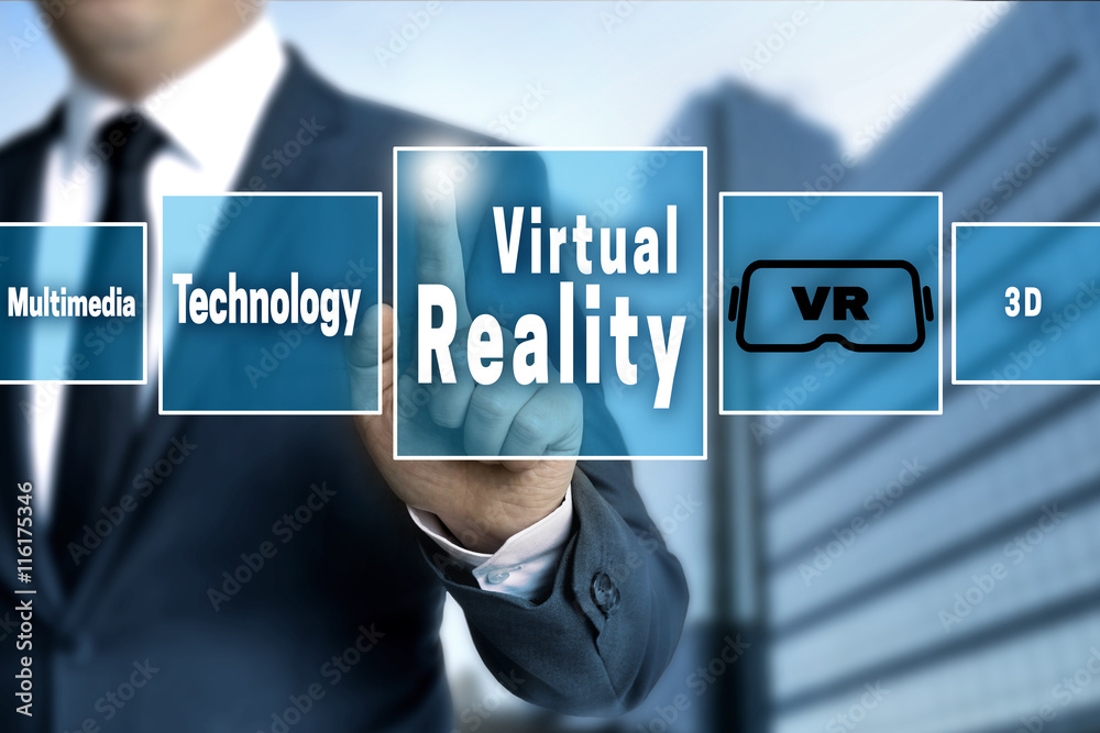 virtual reality touchscreen concept background virtual reality touchscreen concept background