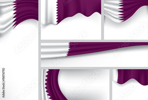 Abstract Qatar Flag, Qatari Colors (Vector Art)