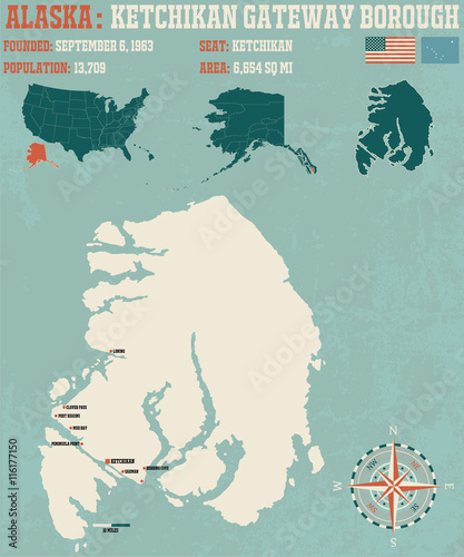 Large and detailed infographic of the Ketchigan Gateway Borough in Alaska