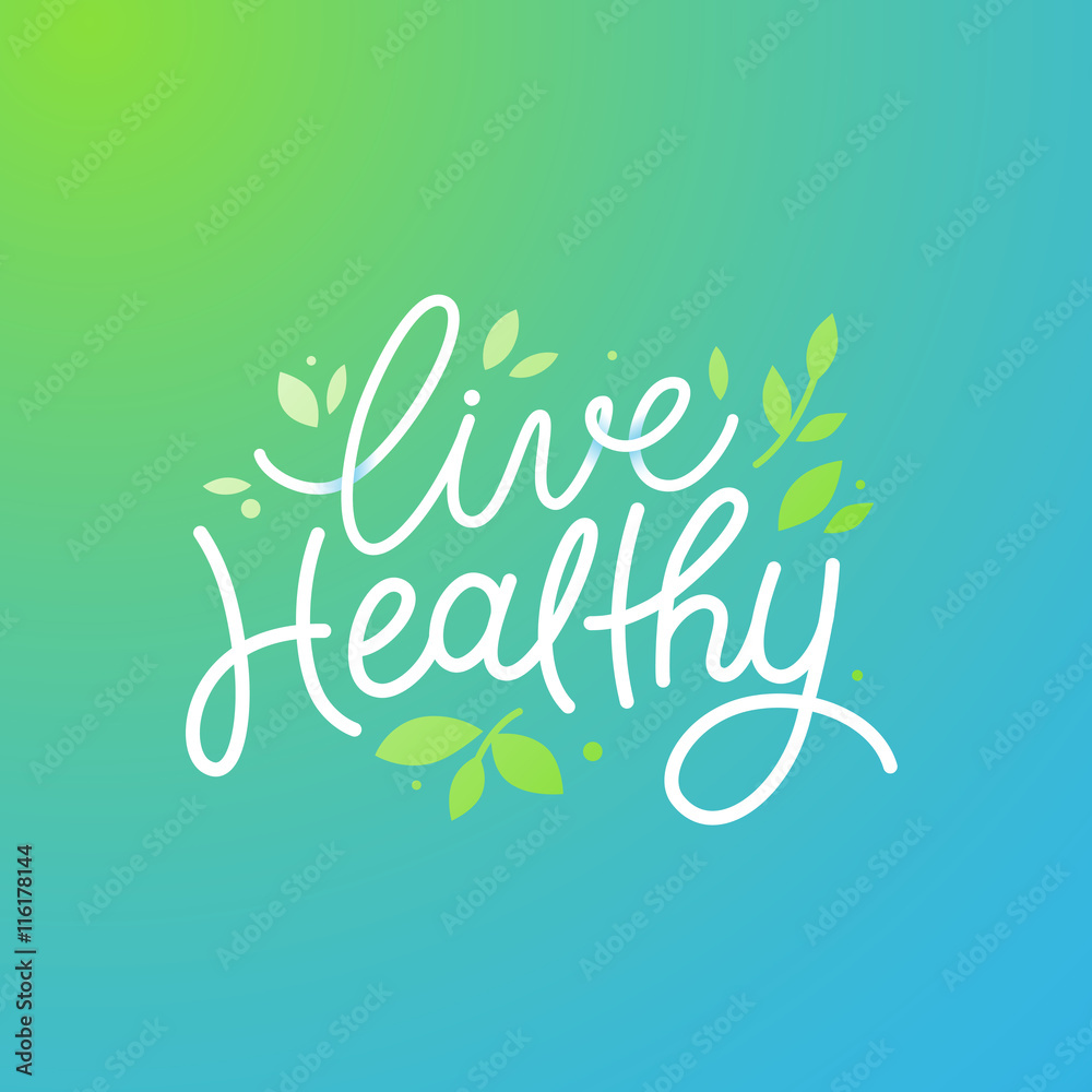 Vector logo design template with hand-lettering text - live heal