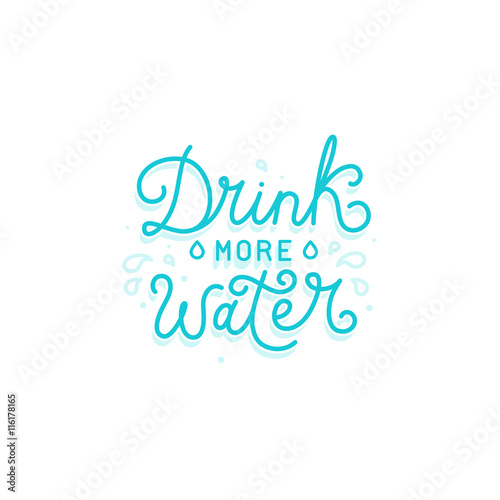 Vector logo design template with hand-lettering text -drink more