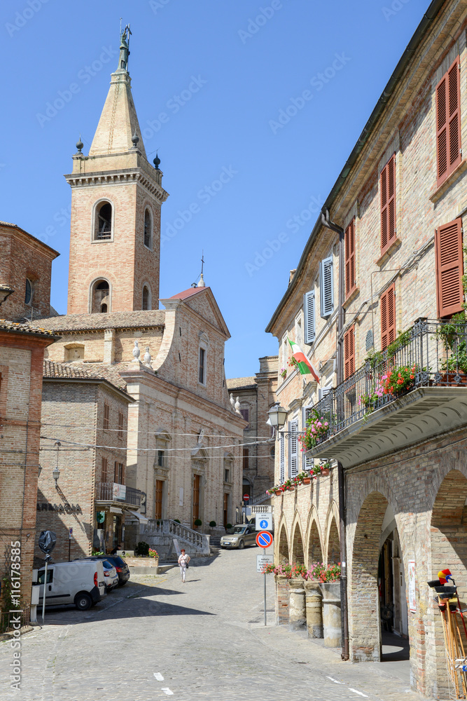 The old center of Ripatransone on Marche, Italy