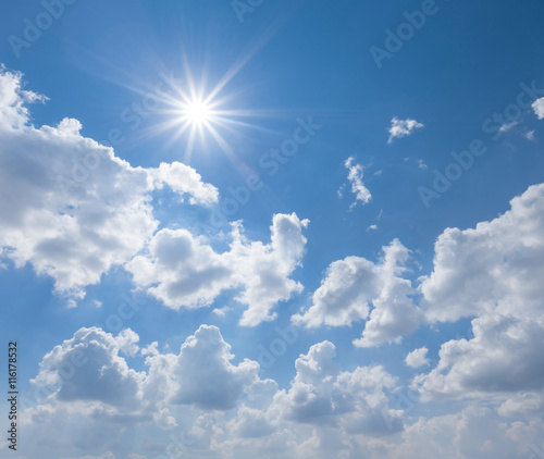 hot summer sunny sky background