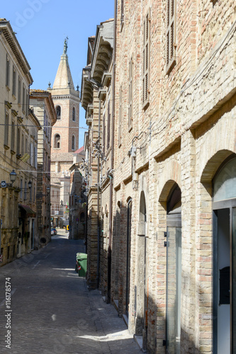 The old center of Ripatransone on Marche  Italy