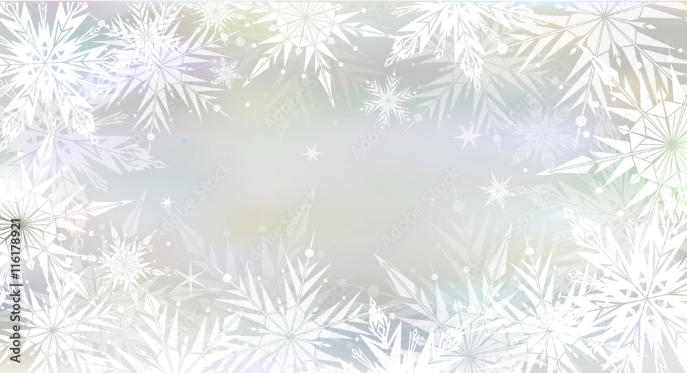 Christmas background with light snowflakes