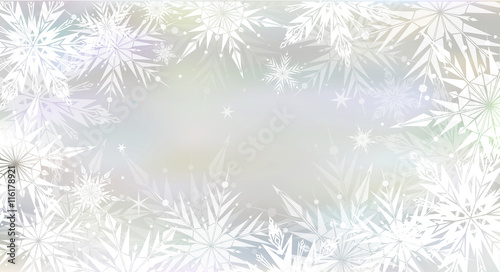 Christmas background with light snowflakes © orhideia