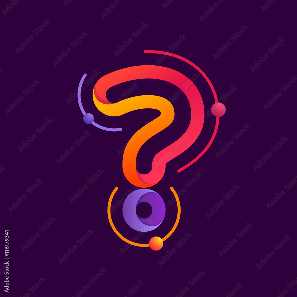 Question mark with atoms orbits. Question mark with atoms orbits.