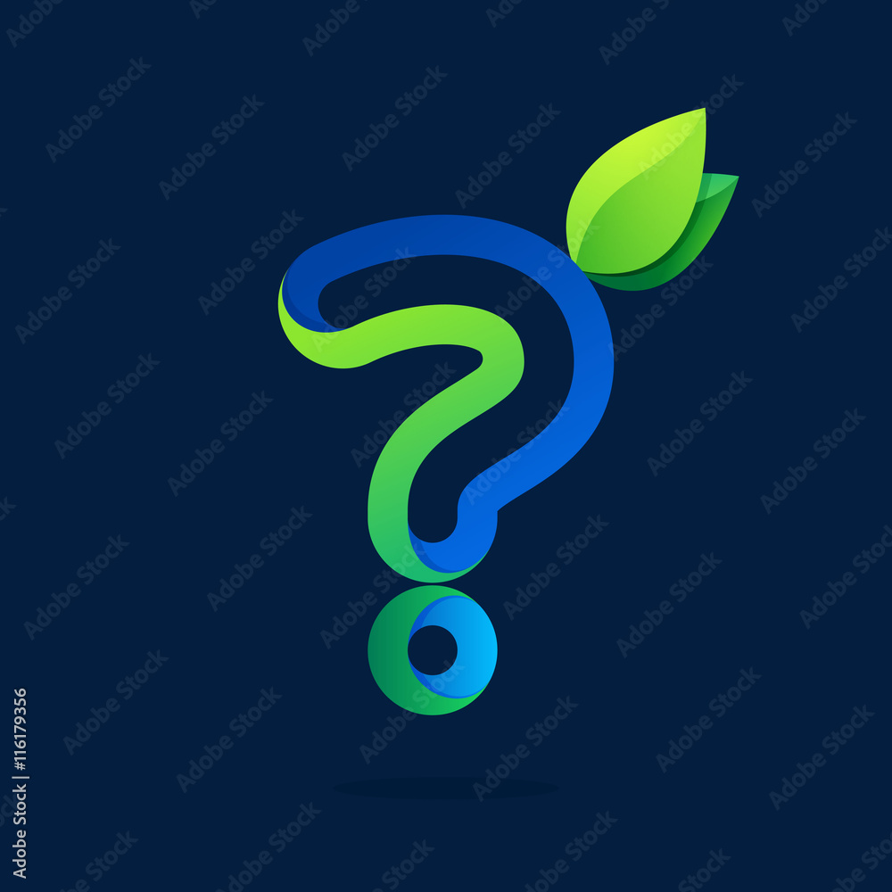 Question mark with green leaves. Question mark with green leaves.