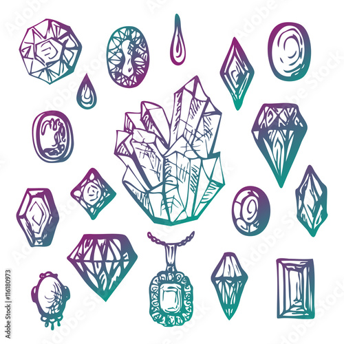 Crystal And Diamond Doodle Style Collection