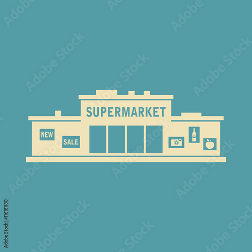 Fototapeta Naklejka Na Ścianę i Meble -  Supermarket vector icon