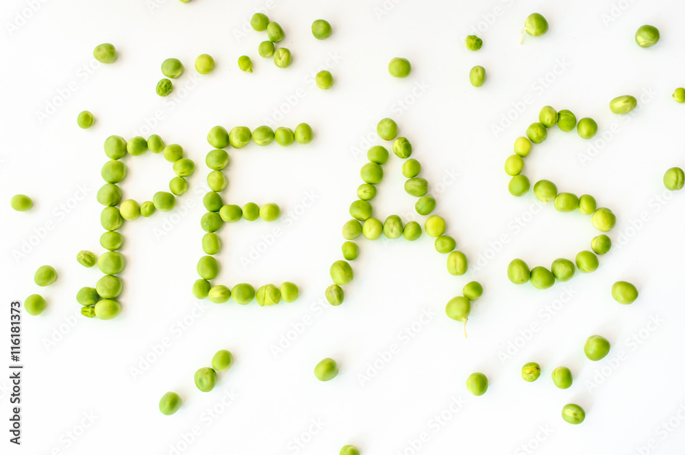 Pea Writing Isolated on White Pea Writing Isolated on White