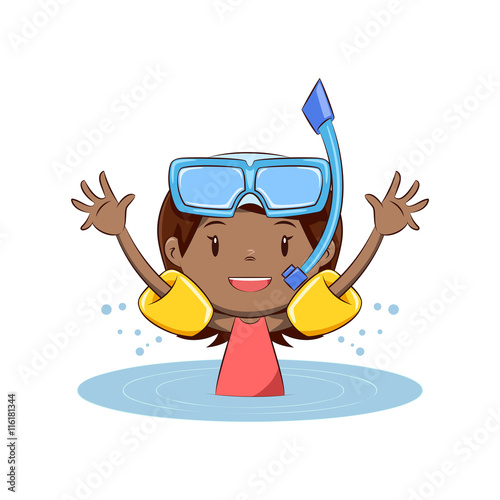 Little girl swim