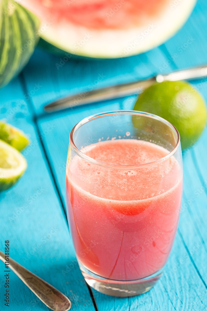 Watermelon Fresh Juice with Mint Leaves, Cucumber and Lime Citrus Watermelon Fresh Juice with Mint Leaves, Cucumber and Lime Citrus
