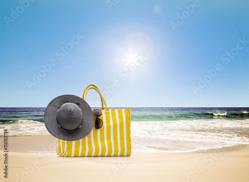 Badetasche am strand
