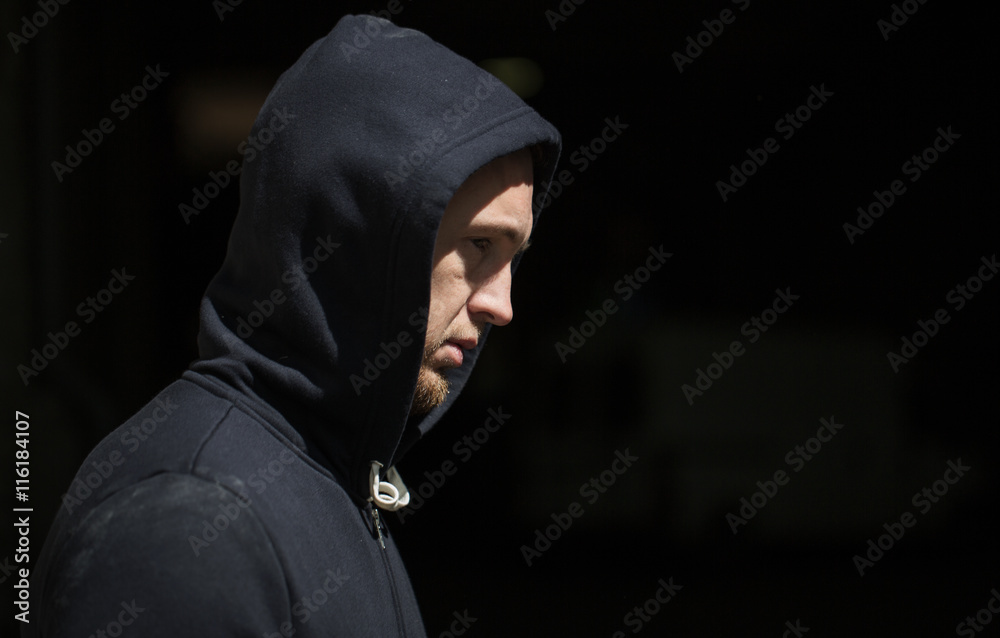close up of addict man on street close up of addict man on street
