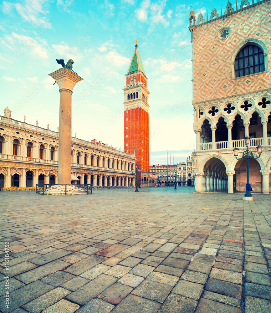 San Marco square in Venice early morning