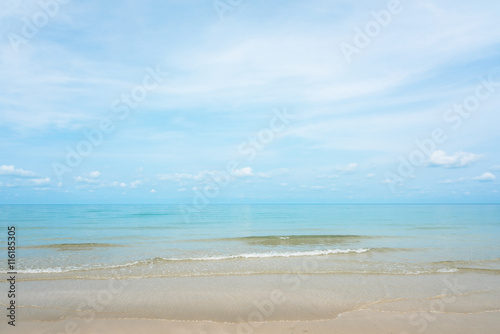 Exotic beach with gentle wave on the beach