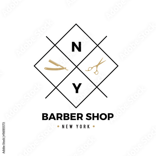 vintage barber shop logo