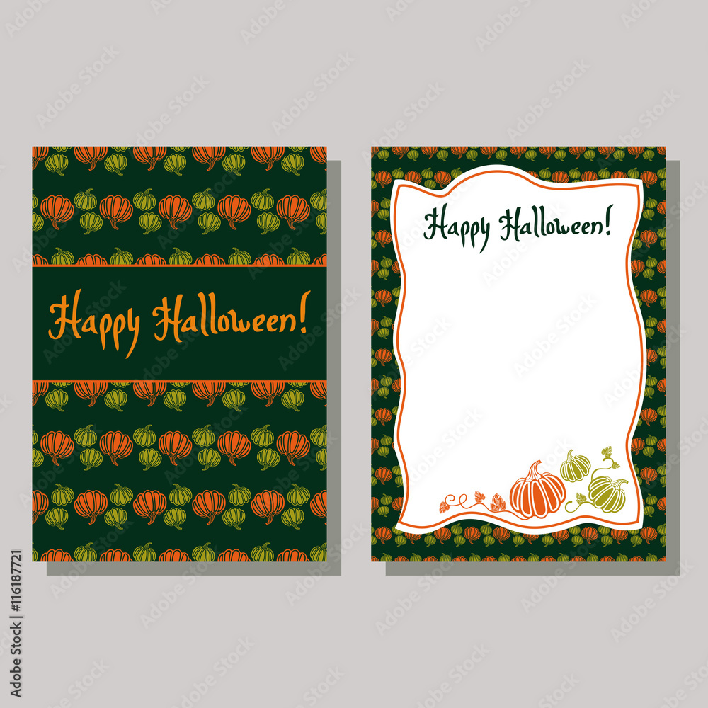 Halloween greeting card with originally written text "Happy Halloween