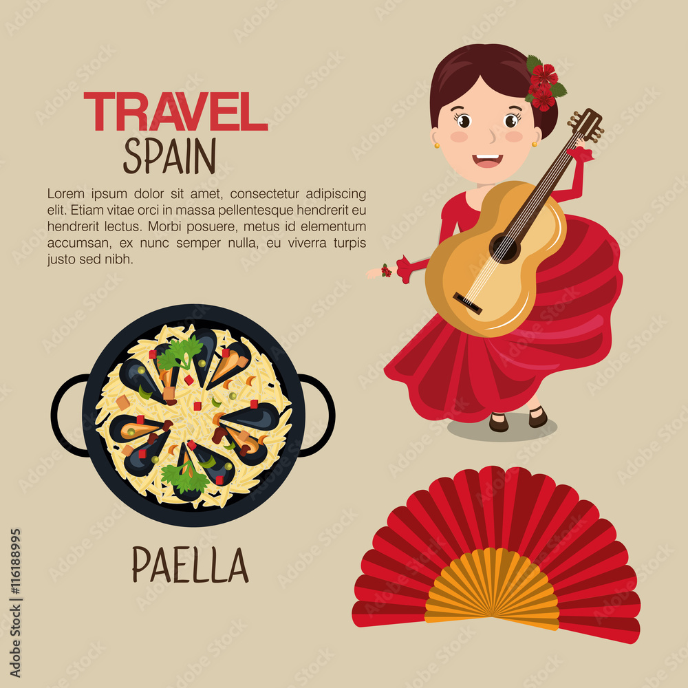 Spanish culture icons isolated icon design, vector illustration  graphic  - obrazy, fototapety, plakaty 
