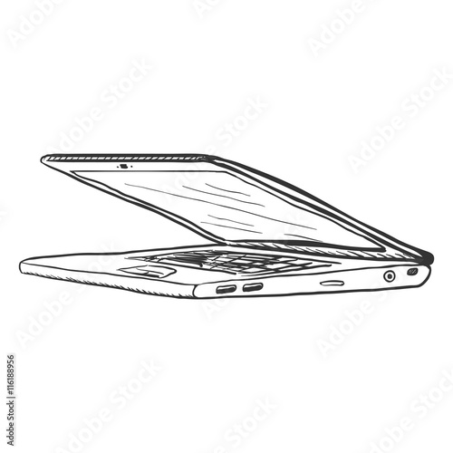 Vector Single Sketch Laptop