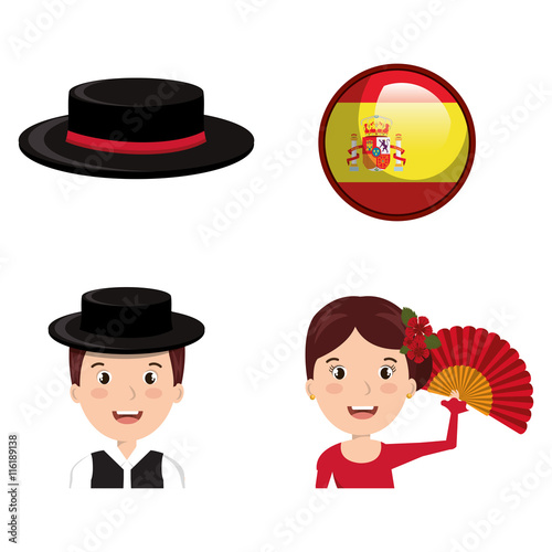 Spanish culture icons isolated icon design, vector illustration  graphic 