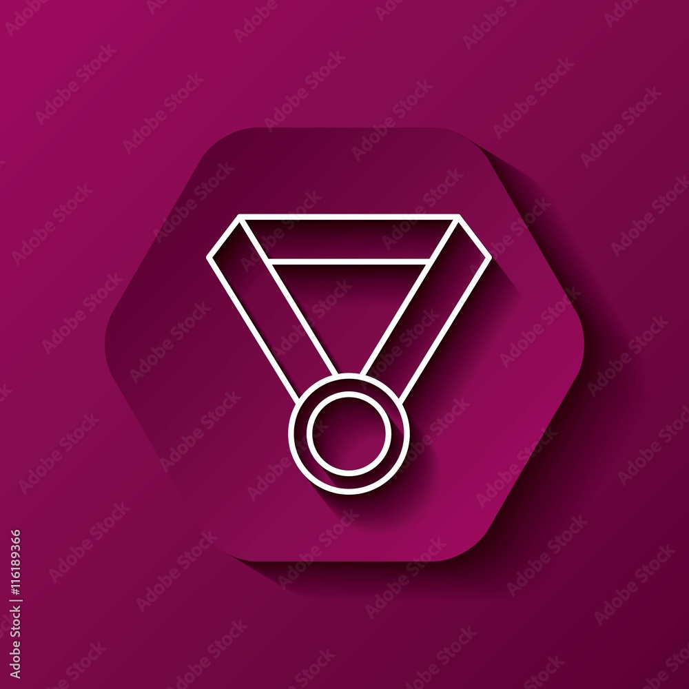 Medal icon. Winner design over hexagon. Vector graphic Medal icon. Winner design over hexagon. Vector graphic