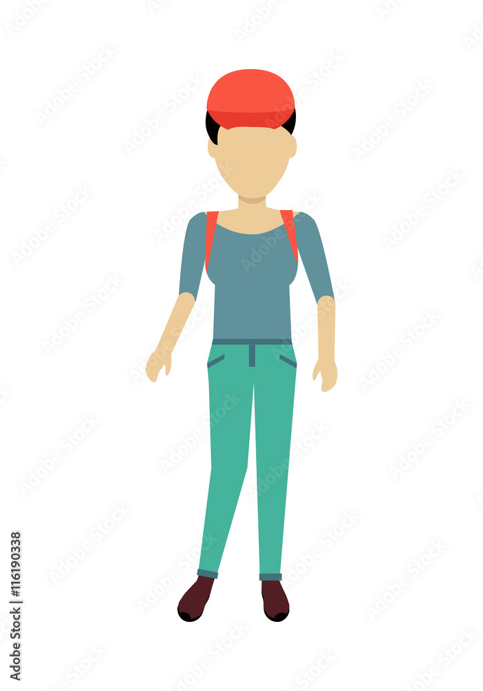 Woman Character Template Vector Illustration. Woman Character Template Vector Illustration.