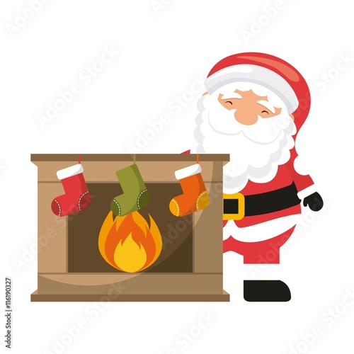 santa cartoon icon. Merry Christmas design. Vector graphic