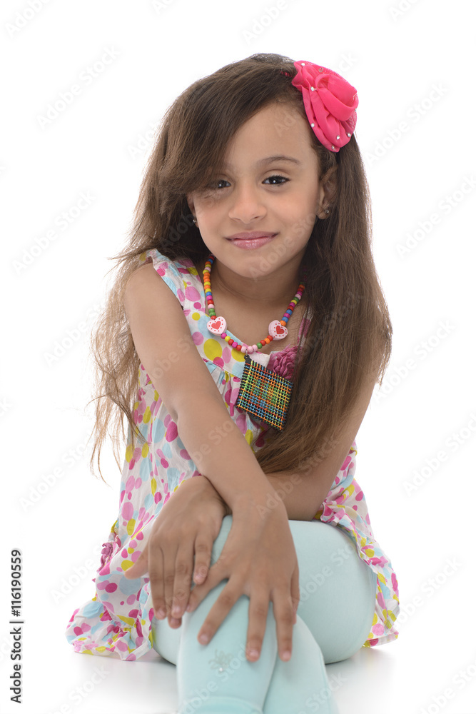 Young Attractive Girl Sitting With Beautiful Smile Young Attractive Girl Sitting With Beautiful Smile