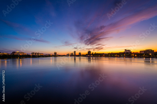 Sunset over the Charles River, seen from the Massachusetts Avenu