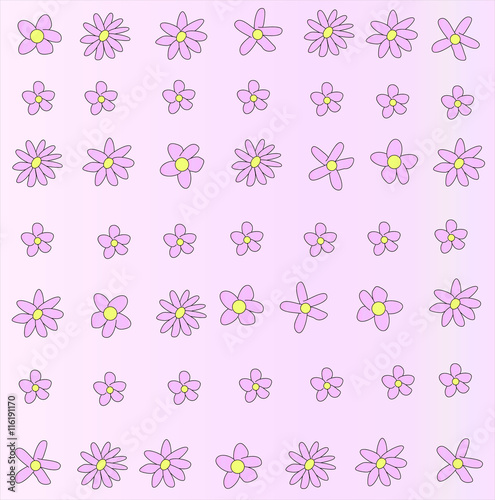 Floral rosa com flores de formas sortidas