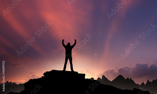 Man on the mountain silhouette