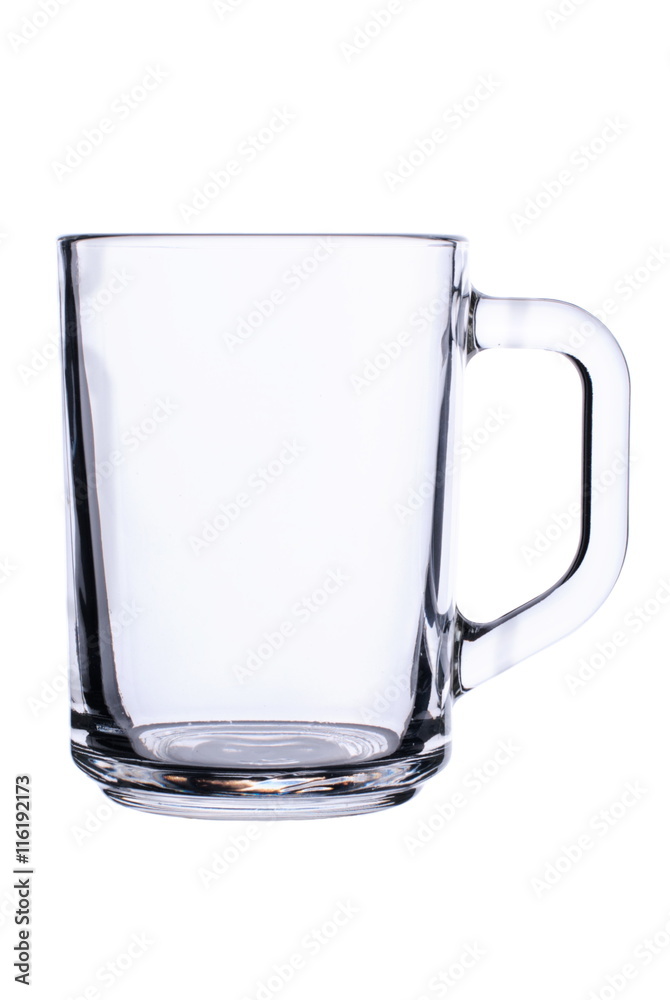 empty transparent cup of tea isolated on white background empty transparent cup of tea isolated on white background