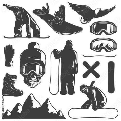 Snowboarding Icon Set