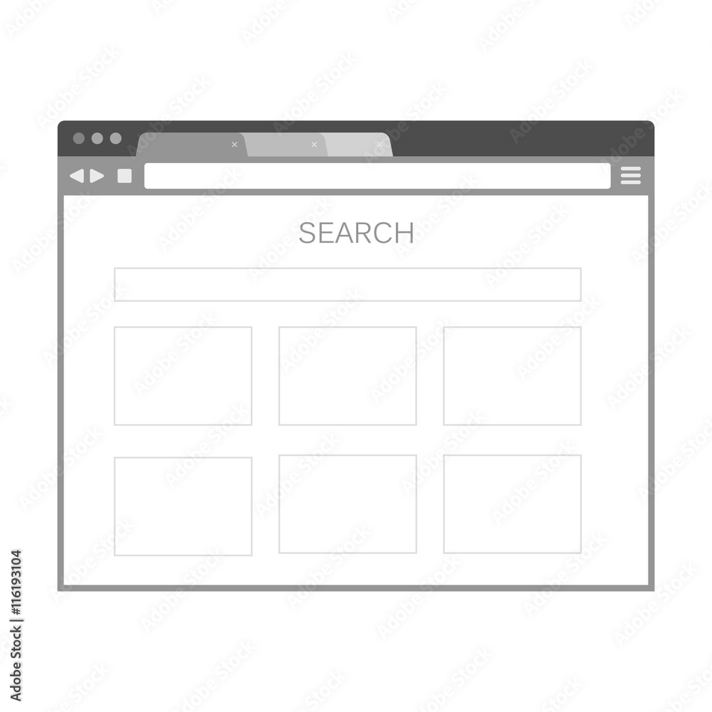 Simple browser window on white background Simple browser window on white background