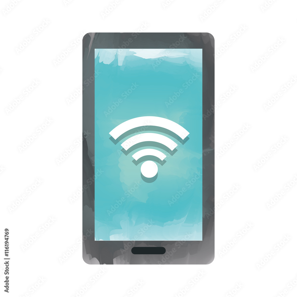 smartphone with signal wifi isolated icon design, vector illustration graphic smartphone with signal wifi isolated icon design, vector illustration graphic