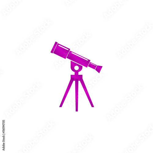 Telescope icon. Flat design style.