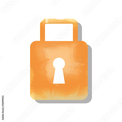 padlock watercolor isolated icon design, vector illustration graphic 