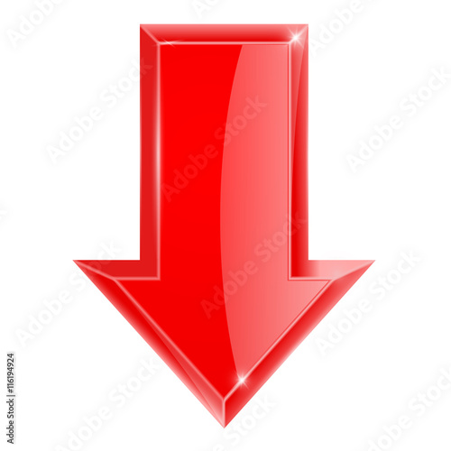 Red DOWN arrow