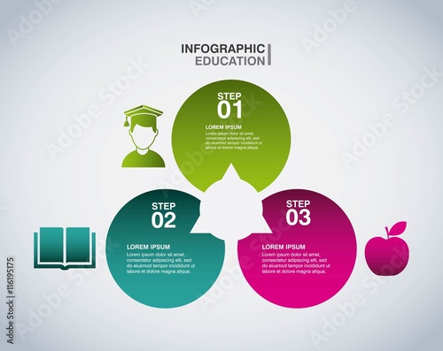 Apple student and book icon. Infographic education design. Vecto