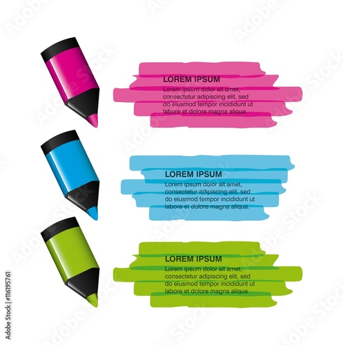 Markers icon. Infographic education design. Vector graphic