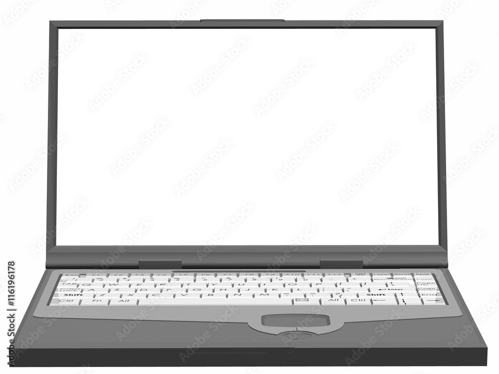 Notebook, Laptop with screen frame on a white background isolated Notebook, Laptop with screen frame on a white background isolated