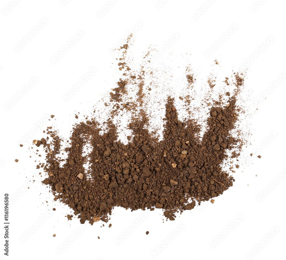 pile soil isolated on white background