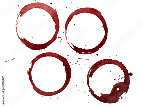 Set of red stains isolated ...