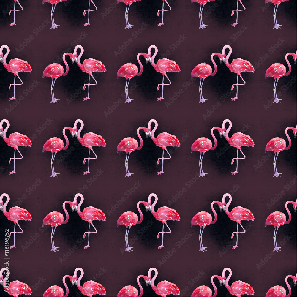 Fototapeta premium watercolor illustration of a flamingo