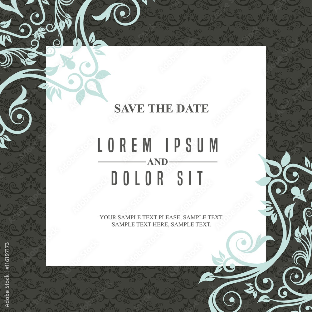Fototapeta premium Card icon. Invitation and Save the date design. Vector graphic