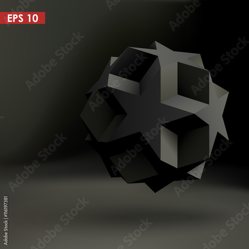 Black 3d geometric shape