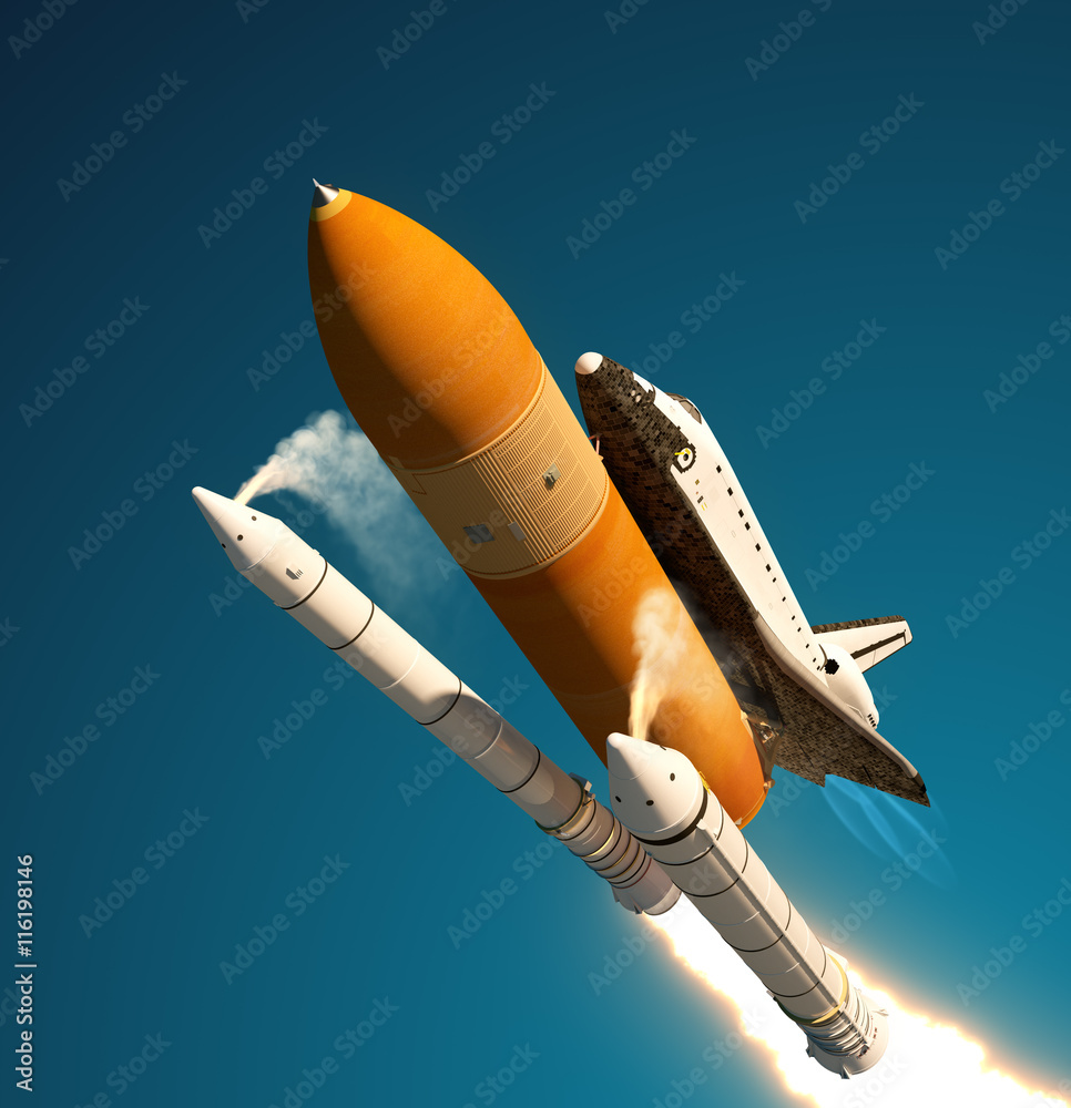 Space Shuttle Solid Rocket Boosters Separation Stock Photo | Adobe Stock