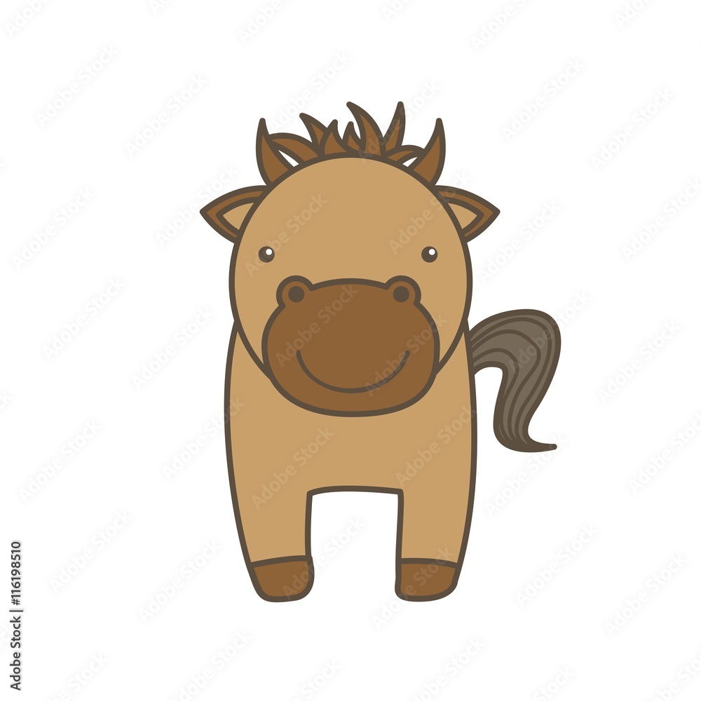 horse cartoon icon. Animal farm design. Vector graphic horse cartoon icon. Animal farm design. Vector graphic